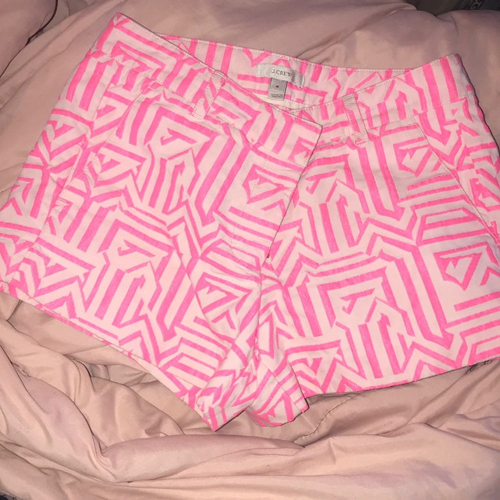 J.Crew  pink and white patterned shorts